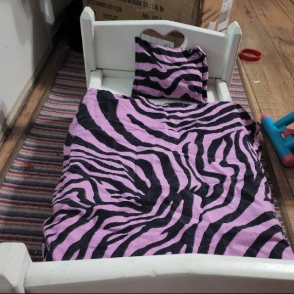 Wood handmade doll bed
